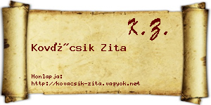 Kovácsik Zita névjegykártya