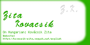 zita kovacsik business card